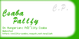 csaba pallfy business card